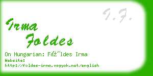 irma foldes business card